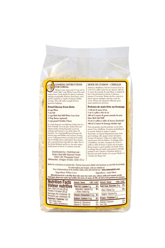 White corn grits - canadian - 680g - back