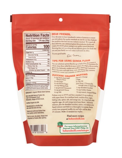 Organic Quinoa Flour- back