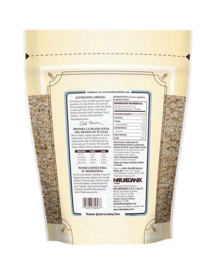 OG Quick Cooking Rolled Oats- MX- back