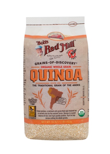 Organic White quinoa grain - front