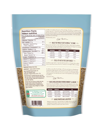 Steel Cut Oats- Canadian- back 680g