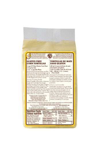 GF Masa harina golden corn flour - 680g - canadian - back