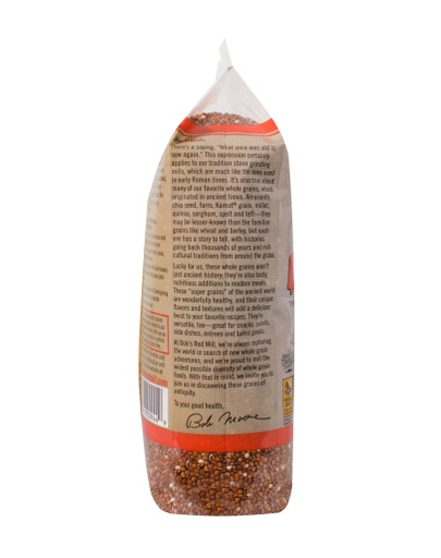 Organic Red quinoa grain - side