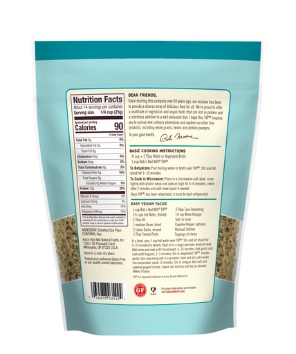 Textured Vegetable Protein- back