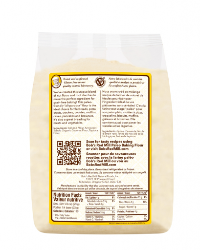 Paleo baking flour - canadian - 907g - back