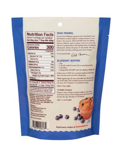 Grain Free Blueberry Muffin Mix - Back
