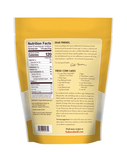 Organic Corn Flour- back