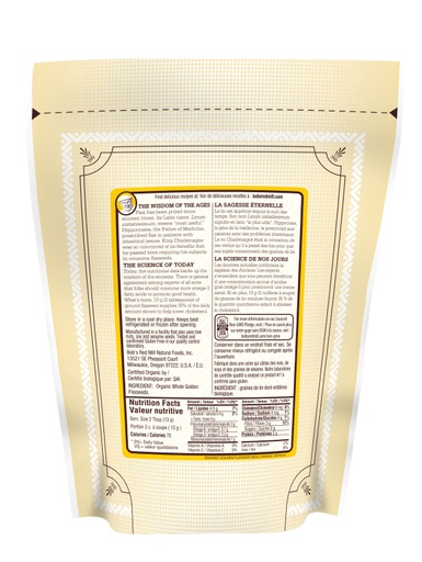 OG Golden flaxseed meal - canadian - 907g - back