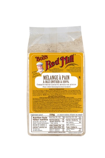 Whole wheat bread mix - 538g - canadian - back