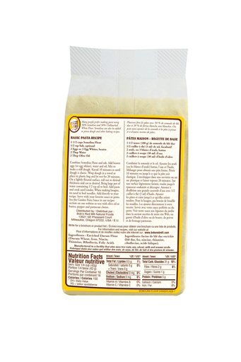 Semolina flour - canadian - 680g - back