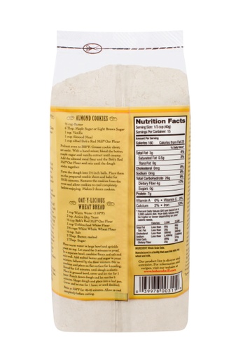 Oat flour whole grain - back