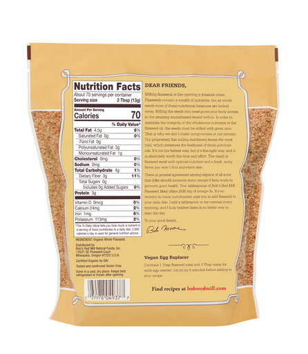 Organic Flaxseed Meal- back 32 oz