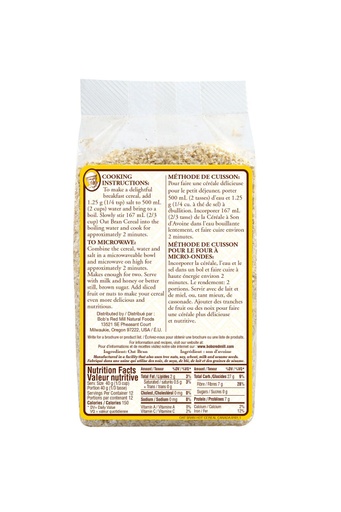 Oat bran - canadian - 510g - back