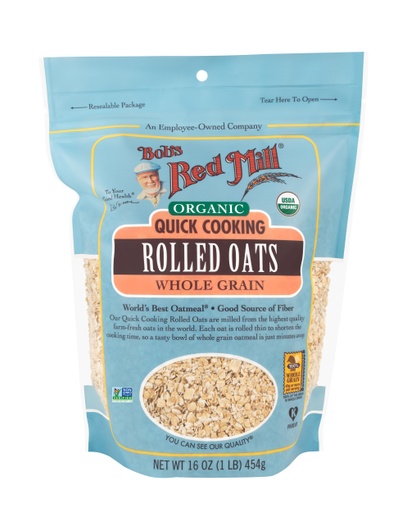 Organic Quick Cooking Rolled Oats - front - 16 oz