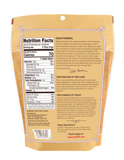 Flaxseed Meal Golden - Back