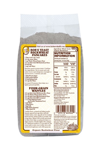 Og buckwheat flour - australia - back