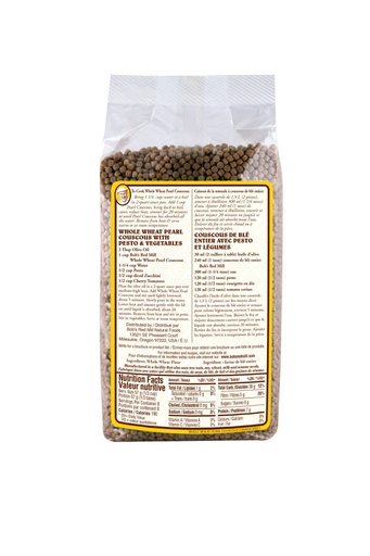 Whole wheat pearl couscous - canadian - 453g - back