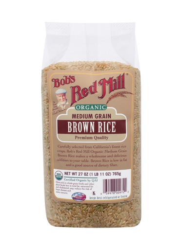 Organic Rice med grain brown - front