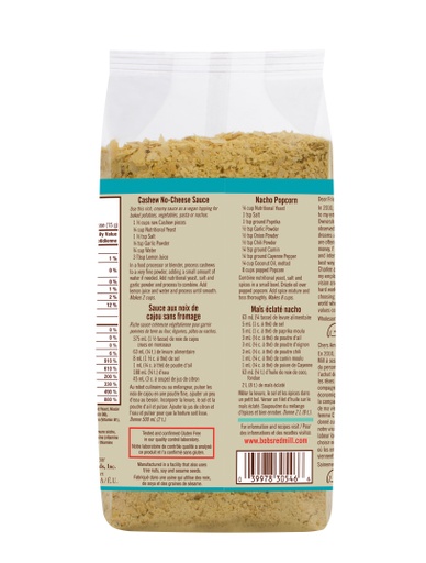 Nutritional yeast large flake- canadian - 226g - back