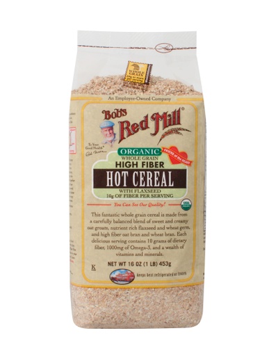 Organic High fiber hot cereal - front