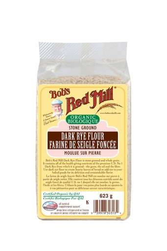 Og dark rye flour - canadian - 623g - front