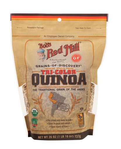 Organic Tricolor Quinoa- front 26 oz