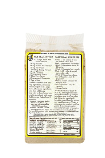 Rice bran - 510g - canadian - back