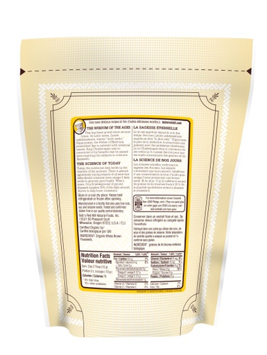 Organic Flaxseed meal - canadian - 453g - back