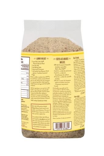 Natural almond meal super fine - canadian - 453g - back