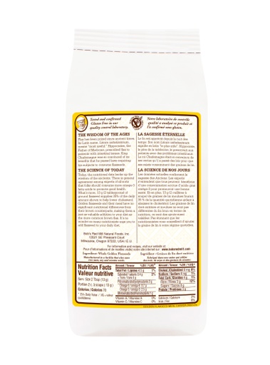 Golden flaxseed meal - canadian - 453g - back