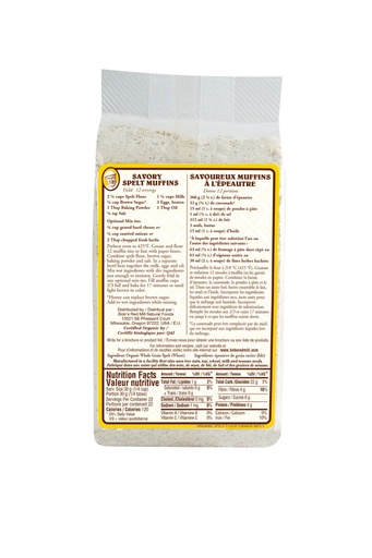 Og spelt flour - 680g - canadian - back