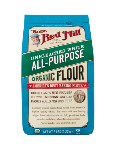 Org Unbl all purp white flour - 5 lbs - front