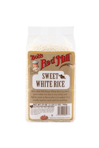 Sweet white rice - front