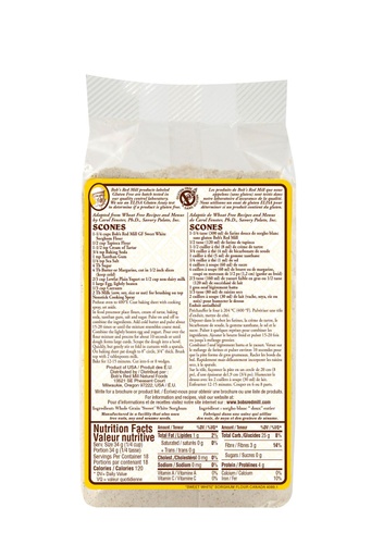 Sorghum flour - canadian - 623g - back