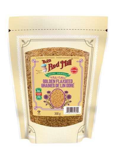 Organic Golden Flaxseeds - 368g - front - SUP - canadian